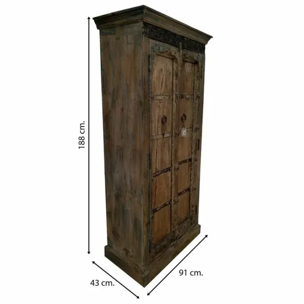 Kaappi Alexandra House Living Ruskea polystyreeni Mangopuu 43 x 188 x 91 cm