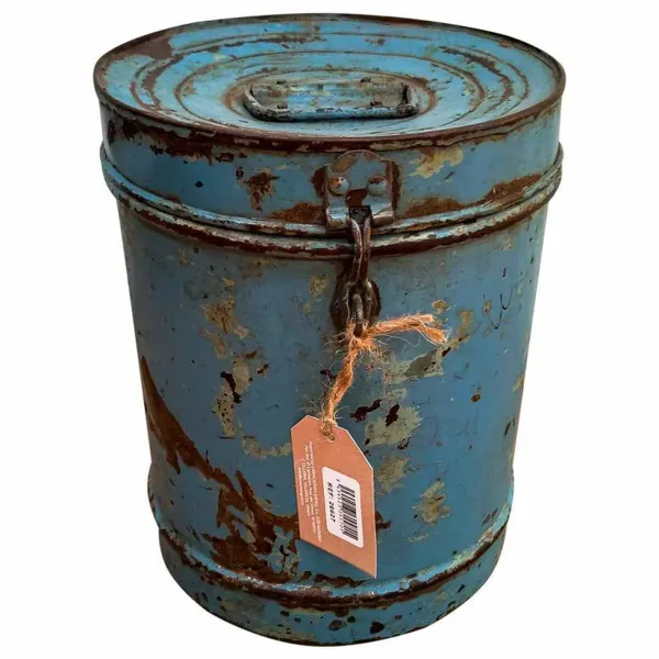 Decorative canister Alexandra House Living Blue Iron Traditional style 23 x 29 x 23 cm
