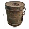 Decorative canister Alexandra House Living Brown Iron Traditional style 22 x 27 x 22 cm