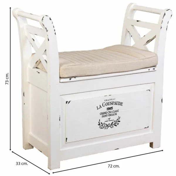 Taburete Alexandra House Living Balts Koks 33 x 73 x 72 cm
