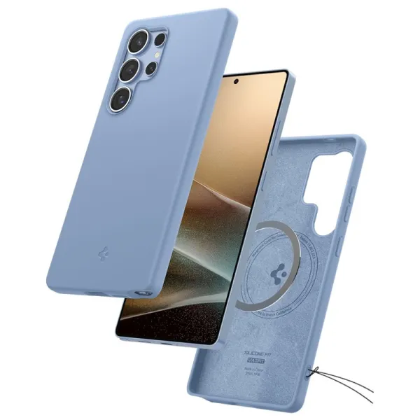 Spigen Silicone Fit Mag MagSafe - Case for Samsung Galaxy S25 Ultra (Sapphire Blue)
