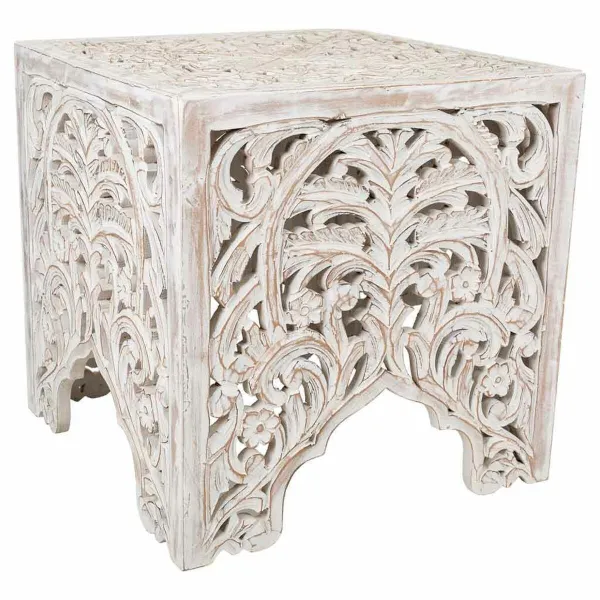 Centrālais galds Alexandra House Living Balts Mango koks 45 x 45 x 45 cm