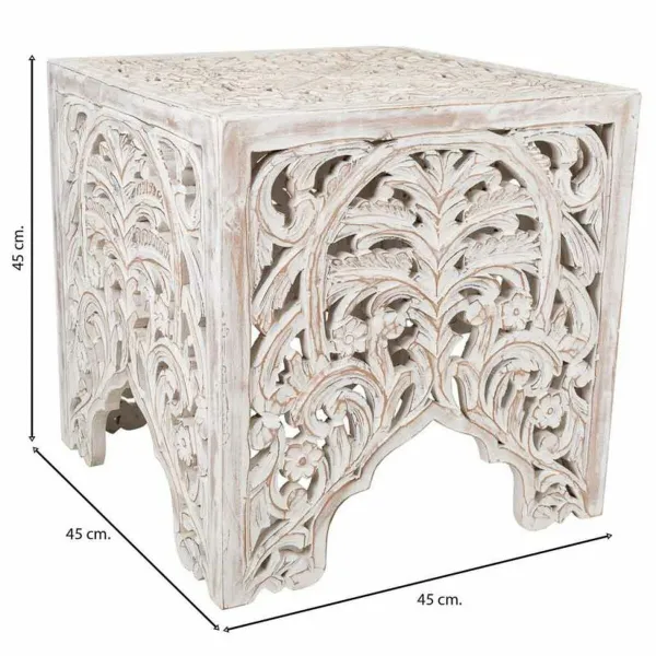 Centrālais galds Alexandra House Living Balts Mango koks 45 x 45 x 45 cm