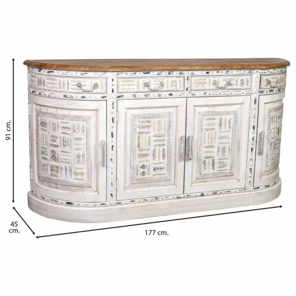 Indauja Alexandra House Living Balta Ruda Žalvaris Mango mediena 45 x 177 x 91 cm