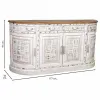 Sivupöytä Alexandra House Living Valkoinen Ruskea Messinki Mangopuu 45 x 177 x 91 cm