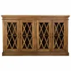Sideboard Alexandra House Living Brown Wood Glass 40 x 100 x 170 cm 4 doors