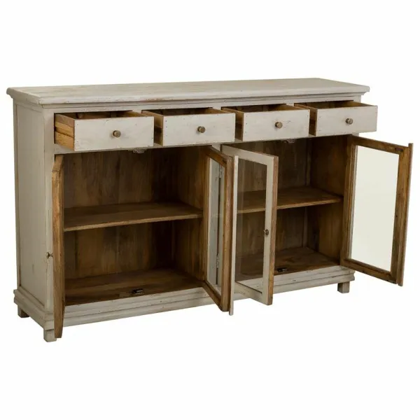 Bufete Alexandra House Living Balts Koks Stikls 40 x 100 x 160 cm