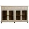 Sideboard Alexandra House Living White Wood Glass 40 x 100 x 160 cm