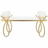 Bench Alexandra House Living Gold Foam Iron MDF Wood 49 x 53 x 112 cm