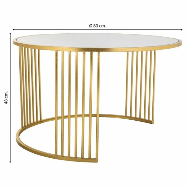 Centrinis stalas Alexandra House Living Auksas Geležis Veidrodis Medžio MDF 80 x 48 x 80 cm