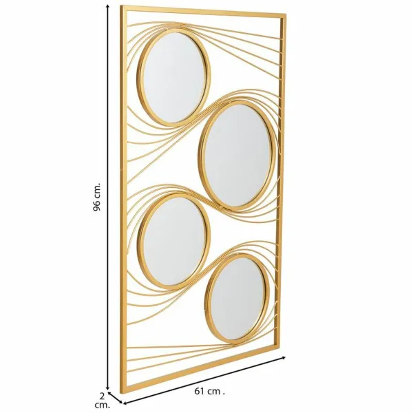 Wall mirror Alexandra House Living Golden 2 x 96 x 61 cm Rectangular