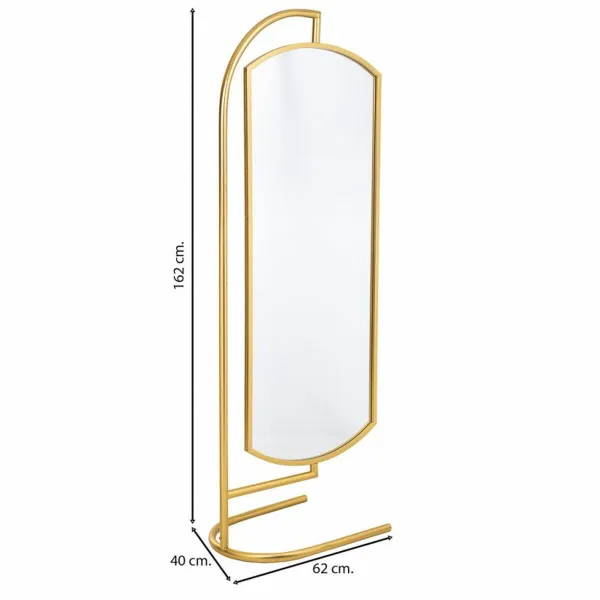Free standing mirror Alexandra House Living Gold Metal Iron Mirror 40 x 162 x 62 cm