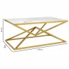 Centre Table Alexandra House Living Gold Metal Paper Iron MDF Wood 60 x 45 x 110 cm