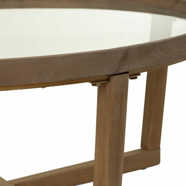 Centre Table Alexandra House Living Brown Iron Fir wood Tempered glass 100 x 43 x 100 cm