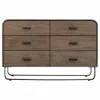 Kumode Alexandra House Living Brūns Koks Dzelzs Plate Egles koksne 40 x 78 x 120 cm