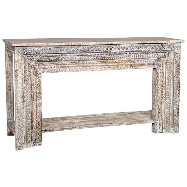 Hall Alexandra House Living White Grey 39 x 86 x 160 cm Aged finish Engraving