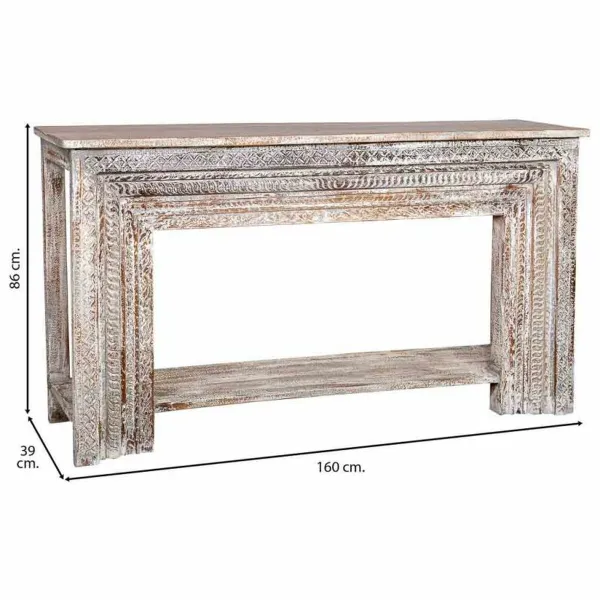 Hall Alexandra House Living White Grey 39 x 86 x 160 cm Aged finish Engraving