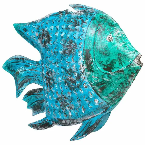 Candleholder Alexandra House Living Blue Mango wood 10 x 80 x 105 cm Fish