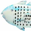 Candleholder Alexandra House Living Blue Mango wood 10 x 28 x 62 cm Fish