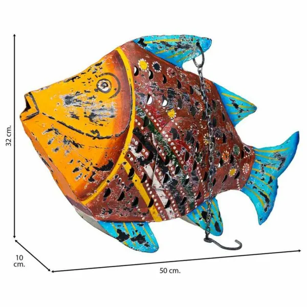 Candleholder Alexandra House Living Mango wood 10 x 32 x 50 cm Fish