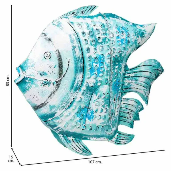Candleholder Alexandra House Living Blue Mango wood 15 x 83 x 107 cm Fish
