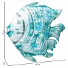 Žvakidė Alexandra House Living Mėlyna Mango mediena 15 x 83 x 107 cm Žuvis