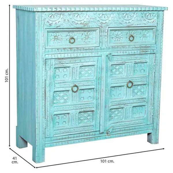 Sivupöytä Alexandra House Living Sininen Mangopuu 41 x 101 x 101 cm