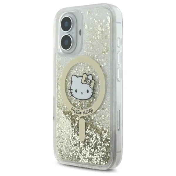 Hello Kitty Liquid Glitter Fever MagSafe - Case for iPhone 16 (white/gold)