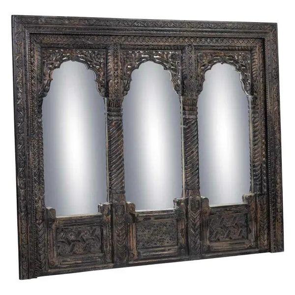 Настенное зеркало Alexandra House Living Чёрный 12 x 150 x 183 cm Прямоугольный