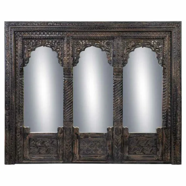 Wall mirror Alexandra House Living Black 12 x 150 x 183 cm Rectangular