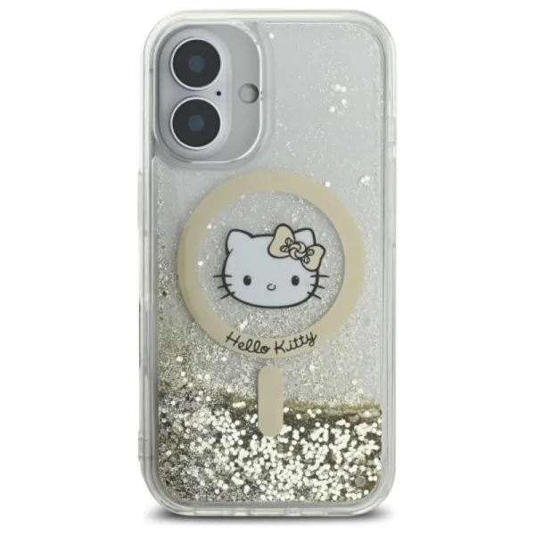 Hello Kitty Liquid Glitter Fever MagSafe - Case for iPhone 16 (white/gold)