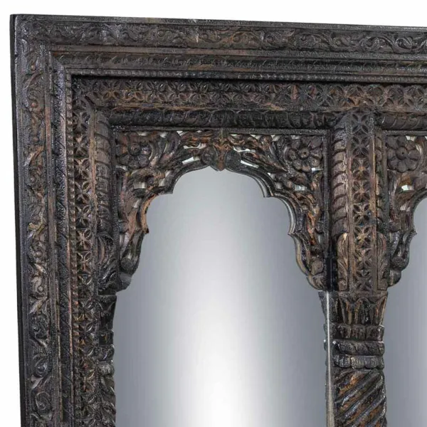 Wall mirror Alexandra House Living Black 12 x 150 x 183 cm Rectangular