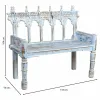 Bench Alexandra House Living Blue Mango wood 56 x 104 x 118 cm