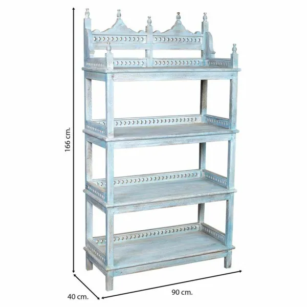 Plaukti Alexandra House Living Zils Mango koks 40 x 166 x 90 cm