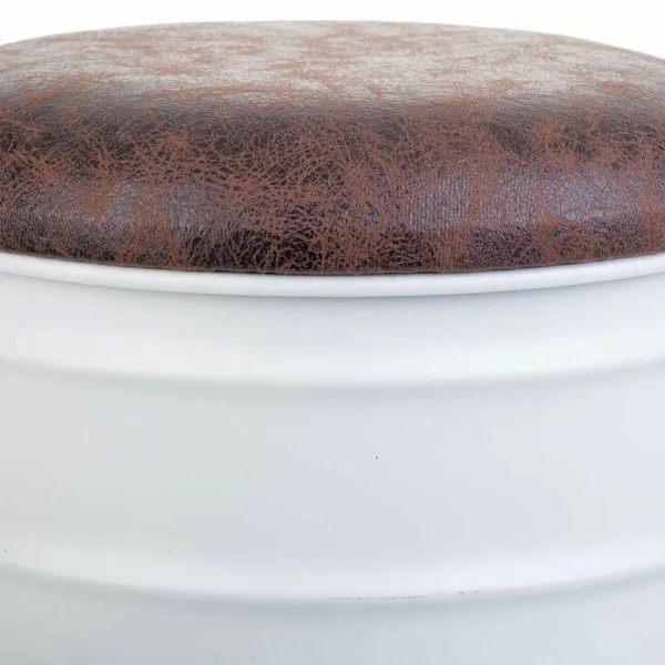 Bucket Alexandra House Living White Hemp Metal Fir wood 35 x 31 x 40 cm With lid With handle