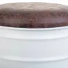 Bucket Alexandra House Living White Hemp Metal Fir wood 35 x 31 x 40 cm With lid With handle