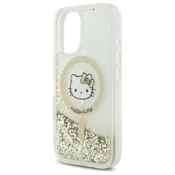 Hello Kitty Liquid Glitter Fever MagSafe - Case for iPhone 16 (white/gold)