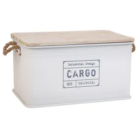 Dėžė Alexandra House Living Cargo Balta Kanapės Metalinis Eglės mediena 38 x 60 x 33 cm