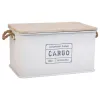 Arkku Alexandra House Living Cargo Valkoinen Hamppu Metalli Kuusi 38 x 60 x 33 cm