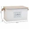 Pūra lāde Alexandra House Living Cargo Balts Kaņepe Metāls Egles koksne 38 x 60 x 33 cm