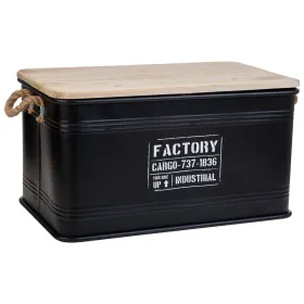 Dėžė Alexandra House Living Factory Juoda Kanapės Metalinis Eglės mediena 38 x 60 x 33 cm