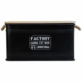 Dėžė Alexandra House Living Factory Juoda Kanapės Metalinis Eglės mediena 38 x 60 x 33 cm