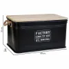 Dėžė Alexandra House Living Factory Juoda Kanapės Metalinis Eglės mediena 38 x 60 x 33 cm