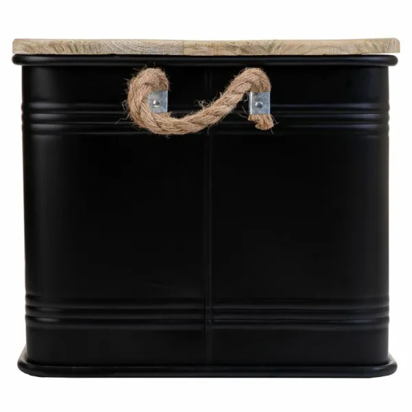 Chest Alexandra House Living Factory Black Hemp Metal Fir wood 38 x 60 x 33 cm