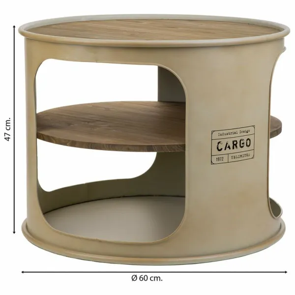 Šoninis staliukas Alexandra House Living Pilka metalas ir eglės mediena 60 x 60 x 47 cm