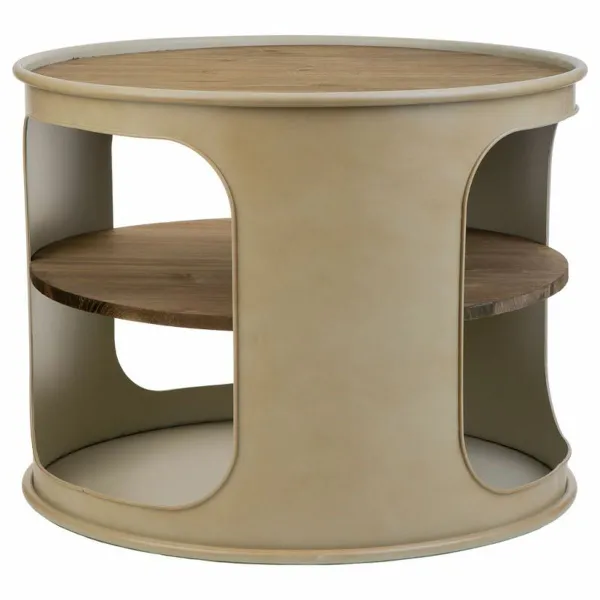 Šoninis staliukas Alexandra House Living Pilka metalas ir eglės mediena 60 x 60 x 47 cm