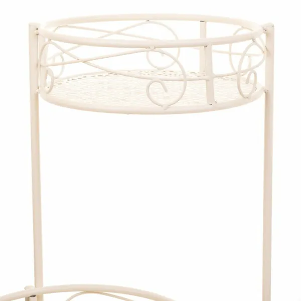 Gėlių vazonų stovas Alexandra House Living Balta Metalinis Geležis 25 x 158 x 40 cm