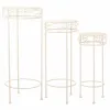Gėlių vazonų stovas Alexandra House Living Balta Metalinis Geležis 28 x 120 x 58 cm