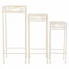 Gėlių vazonų stovas Alexandra House Living Balta Metalinis Geležis 28 x 160 x 58 cm