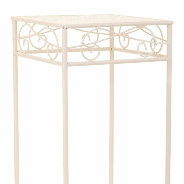 Gėlių vazonų stovas Alexandra House Living Balta Metalinis Geležis 28 x 160 x 58 cm